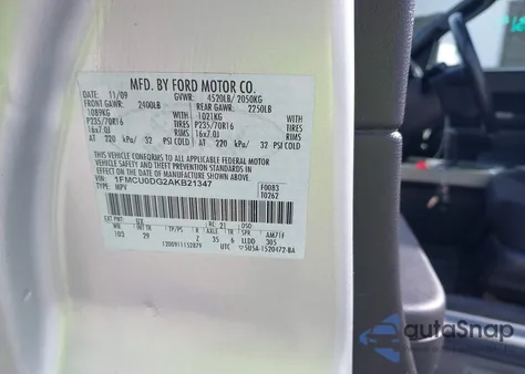 2010 Ford Escape Xlt from USA, damaged, VIN 1FMCU0DG2AKB21347